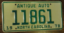 NOS 1978 North Carolina Antique Auto license plate 11861 new NC picture