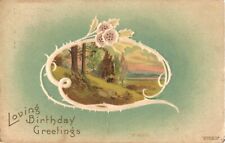 Beautiful Forest Scene, Loving Birthday Greetings Postcard picture