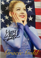 AUTOGRAPH GRACIE GOLD FIGURE SKATER HAND SIGNED 5x7 COLOR PHOTO-CARD picture