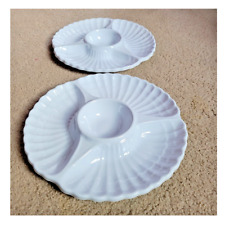 Lazy Susan 12 Inch Round Catering Ullman Plastic Divided Serving Tray Set 2 Pack picture