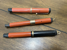 3 Vintage PARKER Lucky Curve Duofold. 1-Jr. & 2 Lady Ring Cap Fountain Pens picture