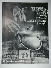 Fantasy Lords Grenadier Models RPG Miniatures 1983 Rare Vintage Print Ad Poster picture