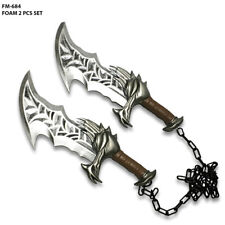 God Of War Kratos Twin Blades Of Chaos Foam 1:1 Scale Props Replica Silver Color picture