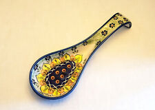 Vingage Hand Made in Poland Pottery Boleslawier Spoon Rest / Holder  11”x4” ㄱ picture