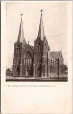 c1900s Wahpeton, North Dakota Postcard ST. JOHN'S CATHOLIC CHURCH Building View picture