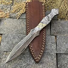 SHARDBLADE HAND FORGED Damascus Steel Survival DAGGER EDC HUNTING KNIFE W/Sheath picture