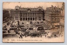 Vintage Postcard ST LAZARE COURT OF ROME 1918 Horse Carriage Street Cars RPPC picture
