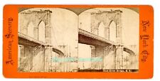 New York City NYC - BROOKLYN BRIDGE FROM SOUTH STREET - c1880s Stereoview picture