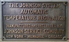 Vtg. The Johnson Service Co. Industrial Bronze/Brass Wall Plaque 7.25x4.5 picture