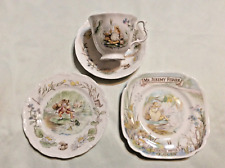 World Of Beatrix Potter Royal Albert Jeremy Fisher Cup & Saucer 2 Plates 1986 picture