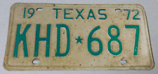 1972 Texas passenger car license plate picture