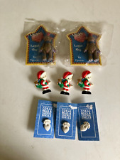 8 Vintage Lapel Pins-3 Precious Moments Santa-3 Seashells-2 Max the Bear picture