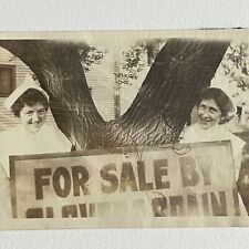 Vintage Snapshot Photograph Beautiful Young Smiling Women Nurses For Sale Sign picture