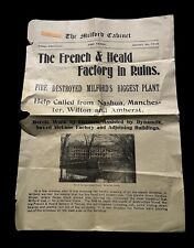 Vintage Newspaper Clipping The Milford Cabinet January 26, 1912 Factory In Ruins picture