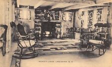 Lancaster NH~Morse's Lodge~Remodeled Barn~Rocking Chairs~Fireplace~1942 Sepia PC picture