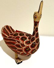 Vintage RARE Indonesian Carved Painted Wood- Bali Duck Goose Bird Sculpture 1950 picture