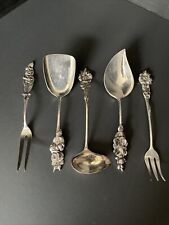 VTG Reed & Barton HARLEQUIN SILVER PLATE~5 Piece Set~WILD ROSE picture