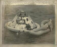 1969 Press Photo Apollo-9 crew during recovery operation in the Atlantic Ocean picture