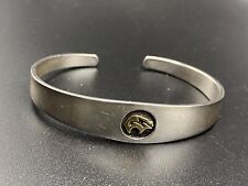 Rare NAVAJO NATIVE AMERICAN MM Rogers EG Sterling Silver 925 14K Gold Bear Cuff picture