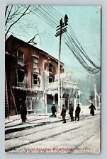 Typical Canadian Winter Scene After A Fire Vintage Souvenir Postcard picture