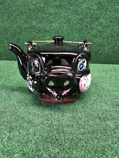 Vtg Black Pig Teapot Kettle with Replacement Lid picture