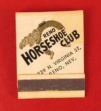 VINTAGE RENO HORSESHOE CLUB GAMBLING CASINO MATCHBOOK MATCHES RARE  picture