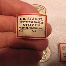25 Vintage labels  J. B. Staudt Sheet Metal Workers Stoves Womelsdorf Pa   picture