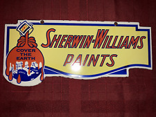 Sherwin Williams Paints Hardware Store Gas Oil Porcelain Sign picture