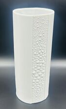 Vtg Naaman Artline Israel White Glossy Porcelain Bubble Design Vase 9 1/4