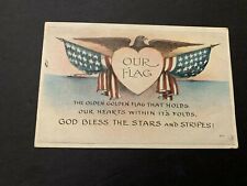 1919 Our Flag God Bless The Stars and Stripes Patriotic Postcard picture