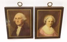 Vintage George Martha Washington Wooden Pictures - Pyraglass Products picture