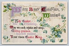 Antique John Winsch Art Nouveau Colorful Christian Greetings Rejoice Easter King picture