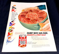 1953 Chef-Boy-Ar-Dee Spaghetti & Meatballs Large Print Advertisement Full Color picture