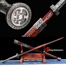 Red 1095 Steel Chinese Han Dynasty Jian Double Sharp Edge Straight Sword 剑 picture