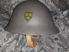 Swedish M21 Steel Helmet With Liner and Decals picture