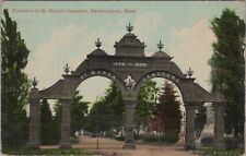 Entrance to St. Mary's Cemetery Newburyport Massachusetts 1911 Postcard 7427.1 picture