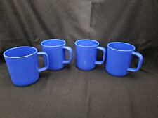 Blue Melamine Ware Coffee Mugs Cups Lot of 4 picture