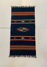 Southwest Wool Saltillo Serape Mexican Small Table Blanket Vtg Antique Mexico picture