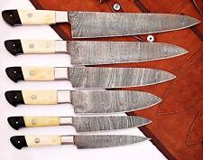 6 Pc's Beautiful Custom hand made Damascus steel Chef knife Set. (ZE-1071-BH+RB) picture