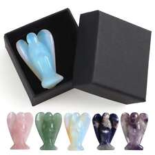 Small colorful crystal Angel Figurine statue natural stone carved angel Stones picture