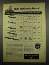 1957 Bausch & Lomb Rifle Scope Ad - BALfor, BALvar 24 picture