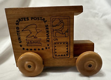 USPS Vintage 1989 Toystalgla Inc.-U.S. Mail Wooden Handmade Bank Music Box USA picture
