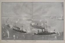 Original Spanish-American War Lithograph DEWEY'S FAMOUS VICTORY AT MANILA BAY picture