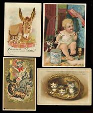 1880s CAT Trade Cards ( LOT of 4 ) picture