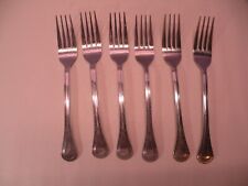 Set Of 6 Gibson SOUTH BAY Stainless Steel Flatware Dinner Forks 7 3/8 GA4 picture