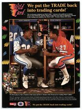 1992 Wild Card Trading Cards Print Ad, Barry Sanders & Steve Atwater Locker Room picture