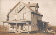 Vintage 1910's RPPC Farmhouse with Family on Porch Divided Back Americana picture