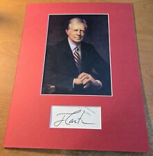 President Jimmy Carter Authentic Hand Signed Autograph w/Photo Display - Matted picture