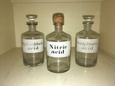 3 Antique Late 1800- Early 1900s  Apothecary Glass Acid Jars Chemist  Bottles picture