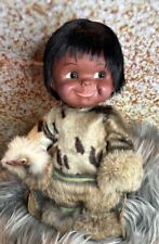 Vintage 1960s Doll Alaskan Canadian Native American Inuit Real Fur REGAL picture